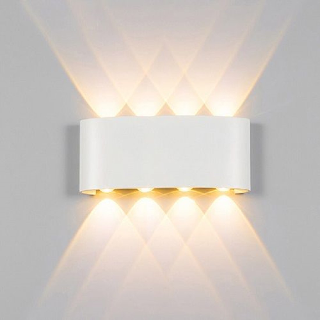 APLIQUE 8 FOCOS BLANCO LED EXTERIORES PARED LUZ CALIDA LAU - 3