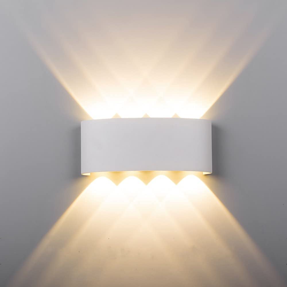 APLIQUE 8 FOCOS BLANCO LED EXTERIORES PARED LUZ CALIDA LAU - 8