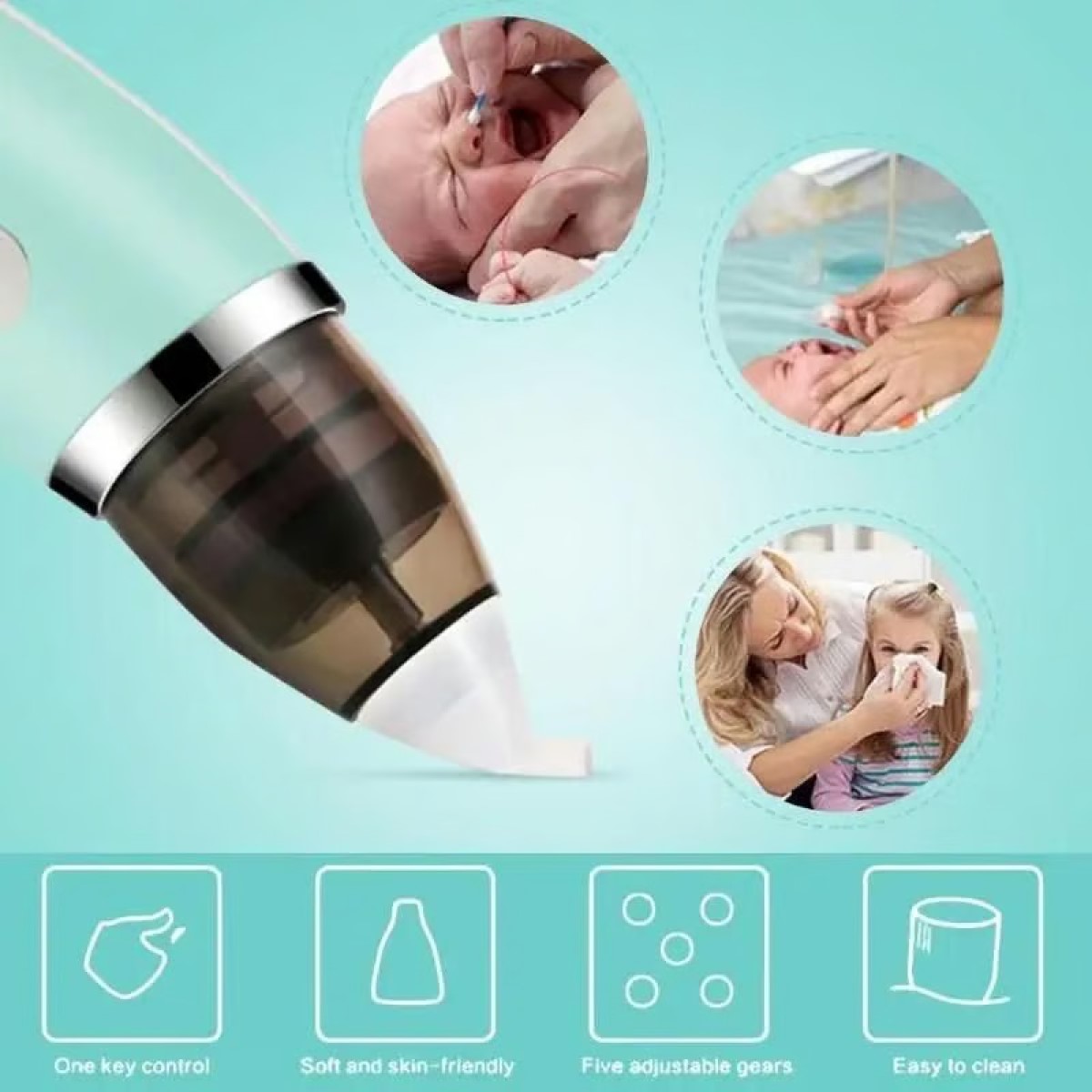 ASPIRADOR NASAL PORTATIL SACA MOCO BEBE NIÑOS LAU - 7
