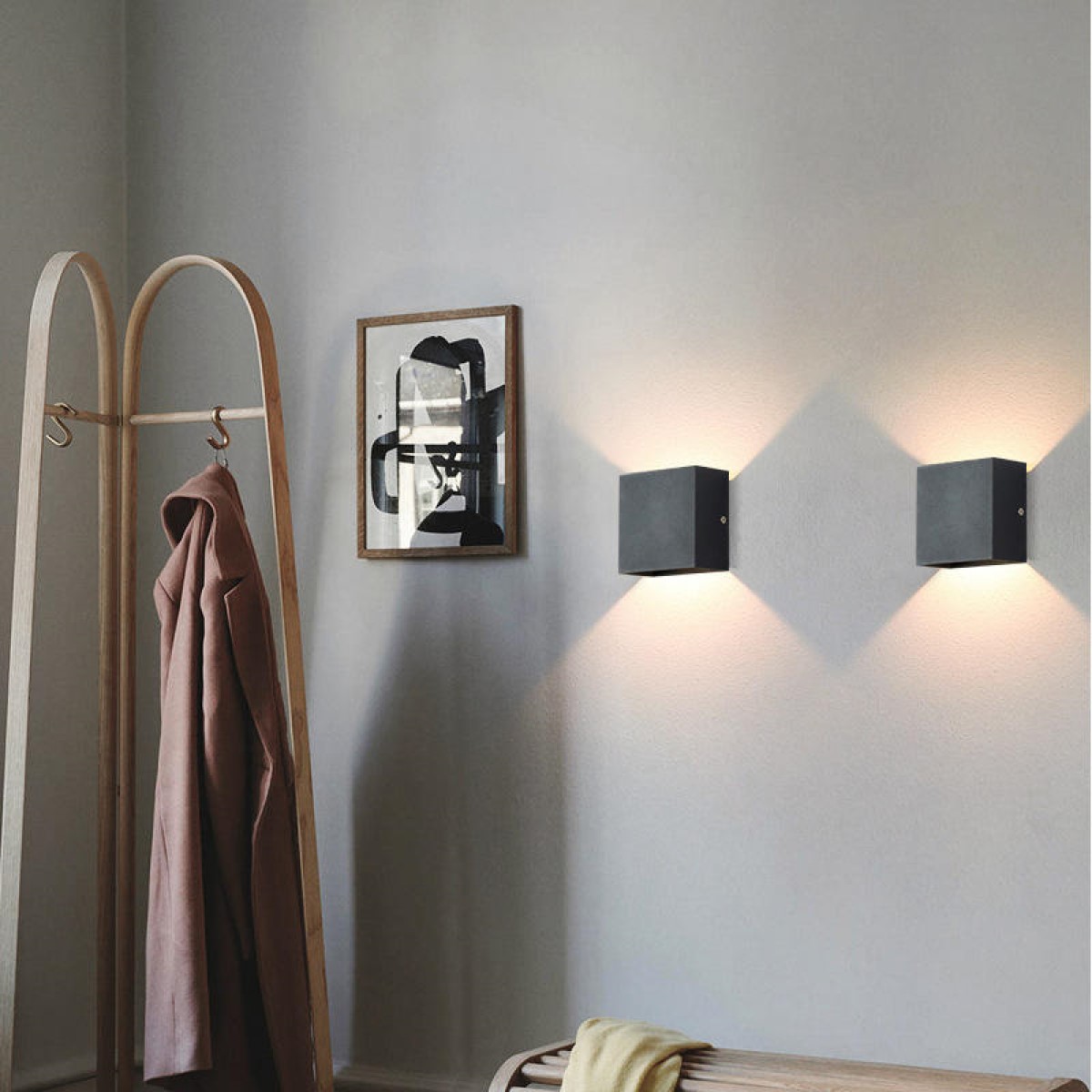 APLIQUE PARED CUADRADA MODERNA SALA ESCALERA LED LAU - 2