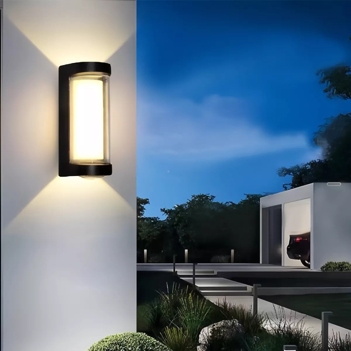 APLIQUE PARED EXTERIOR IMPERMEABLE MODERNA JARDIN PORCHE LAU - 1