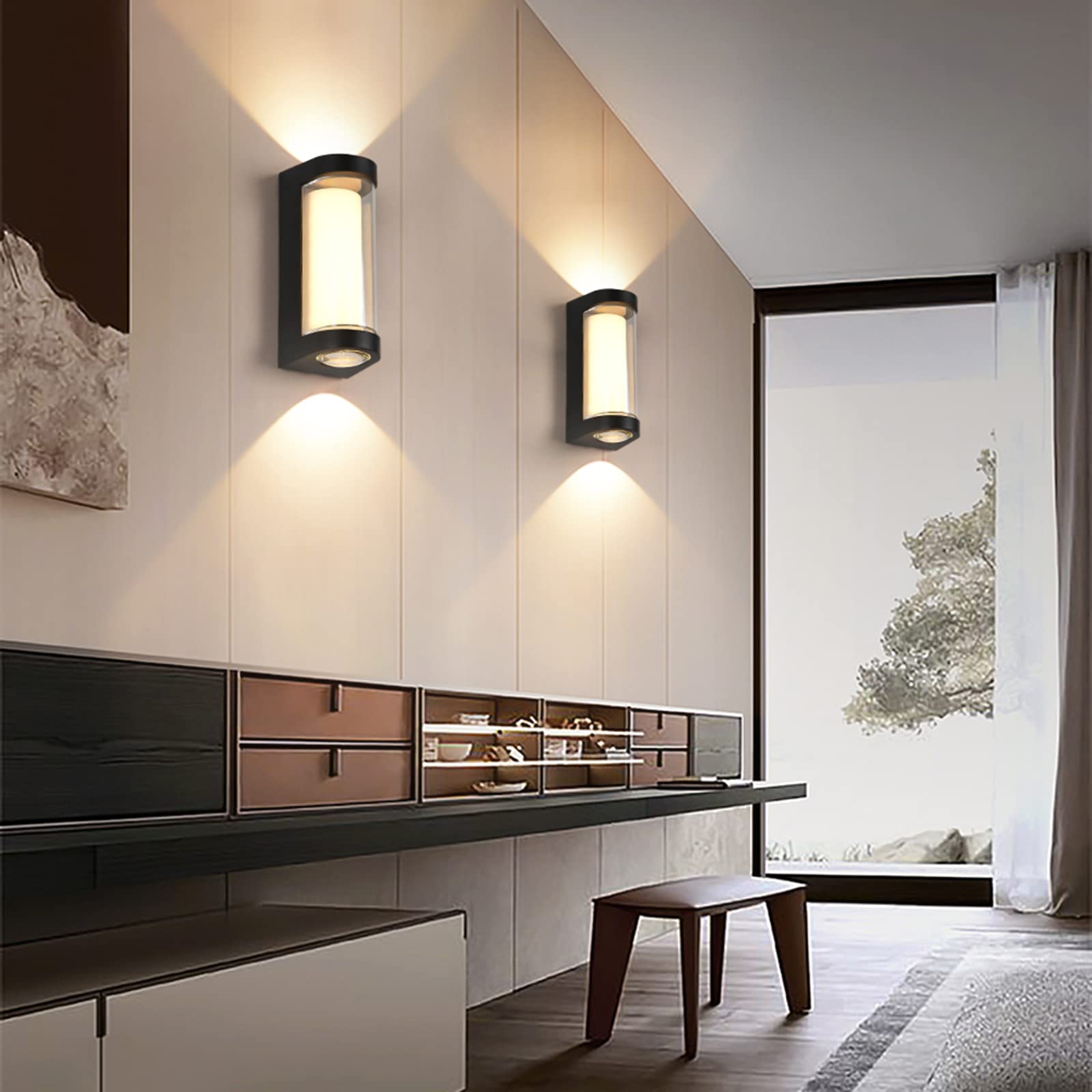 APLIQUE PARED EXTERIOR IMPERMEABLE MODERNA JARDIN PORCHE LAU - 9