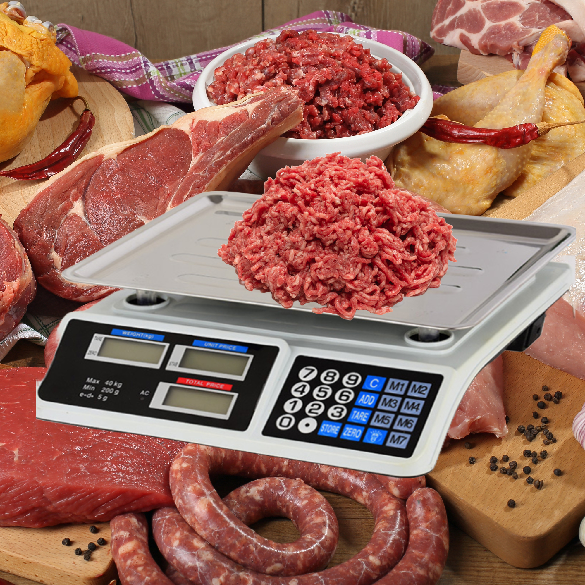 BALANZA DIGITAL 40KG PANTALLLA LCD MULTIFUNCIONAL LAU - 8