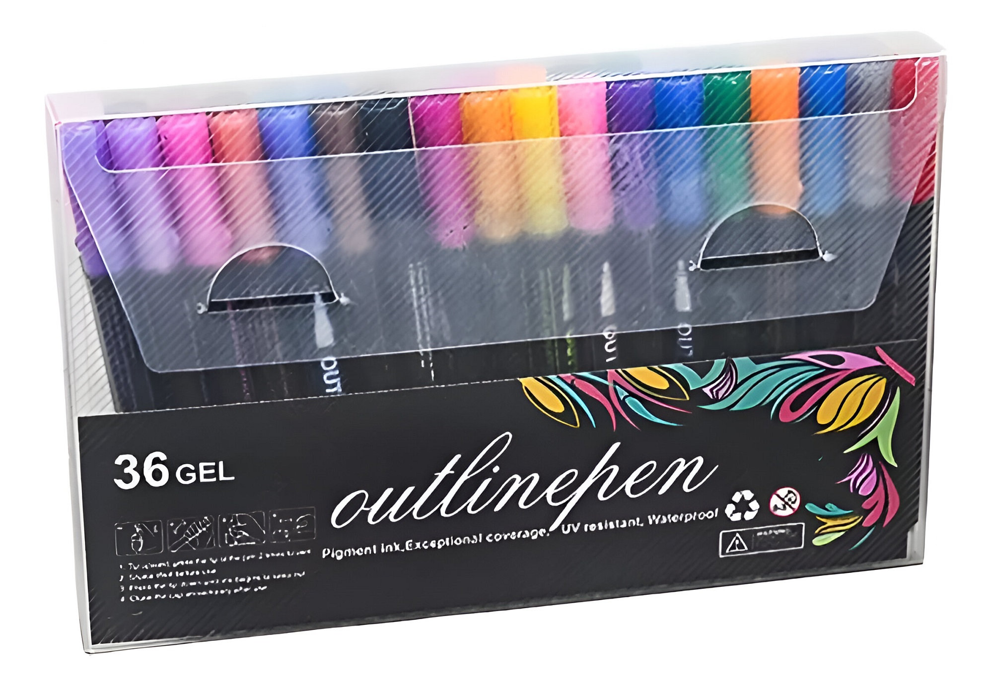 MARCADORES GEL DOBLE LINEA 36 PIEZAS EFECTO BRILLANTE LAU - 2