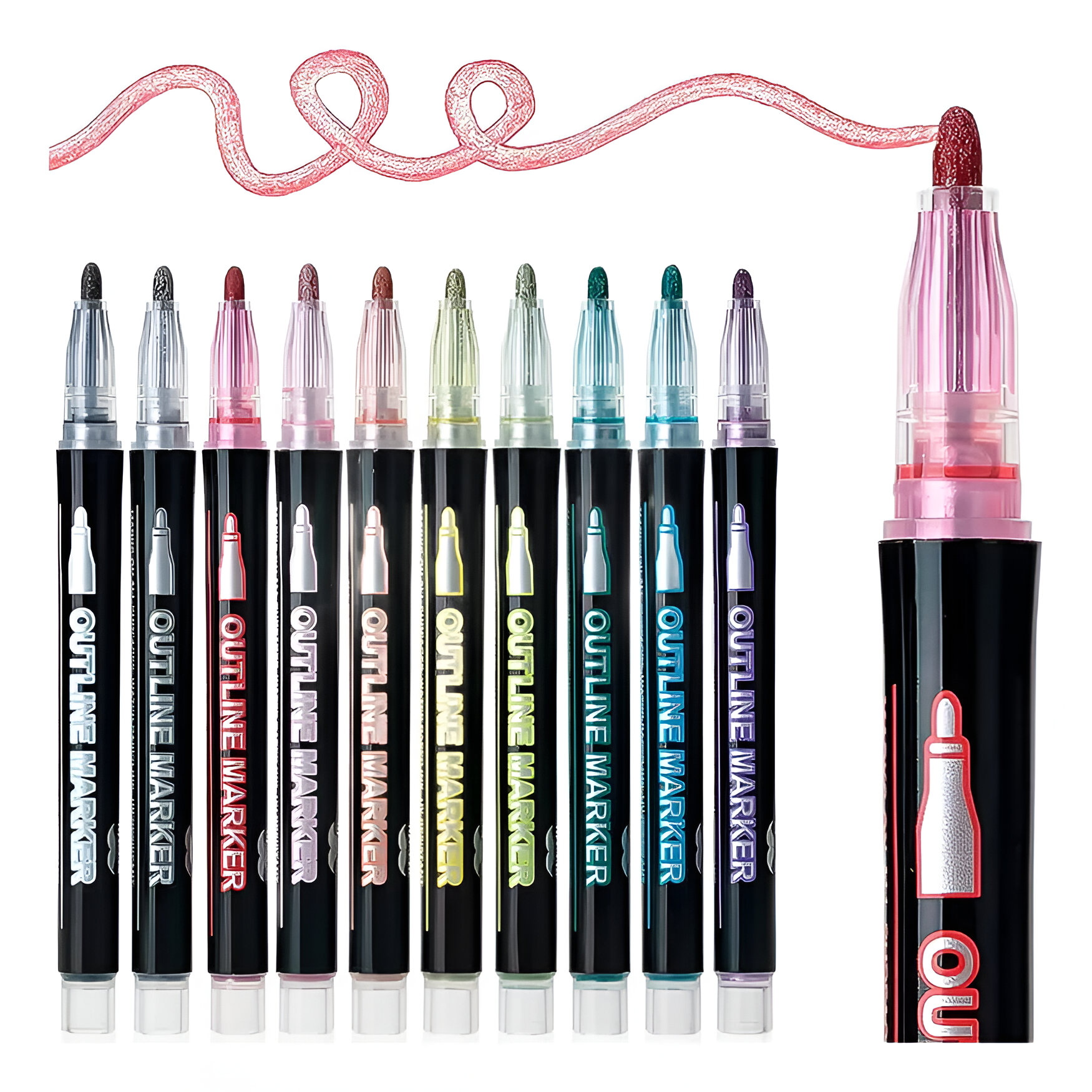 MARCADORES GEL DOBLE LINEA 36 PIEZAS EFECTO BRILLANTE LAU - 5