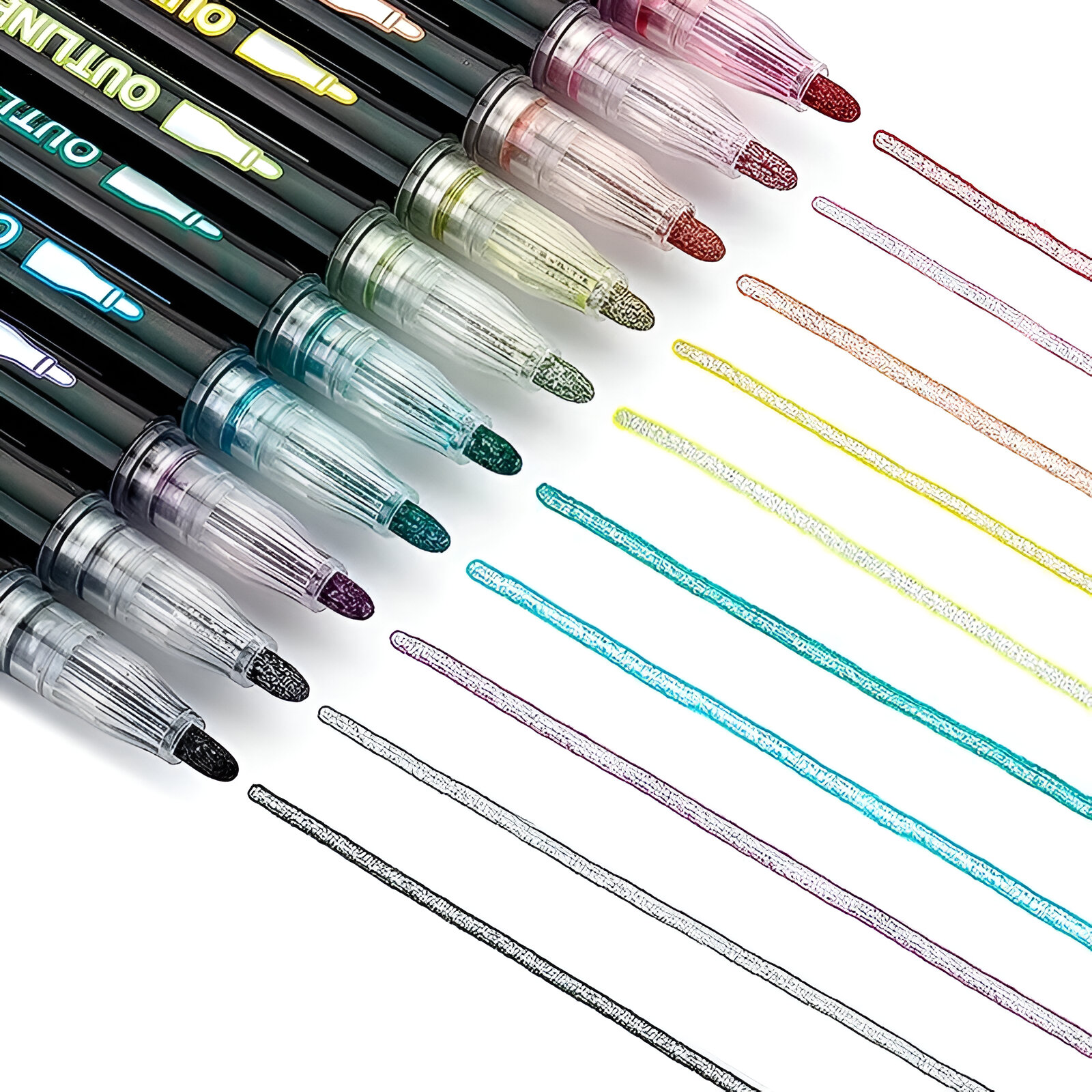MARCADORES GEL DOBLE LINEA 36 PIEZAS EFECTO BRILLANTE LAU - 6