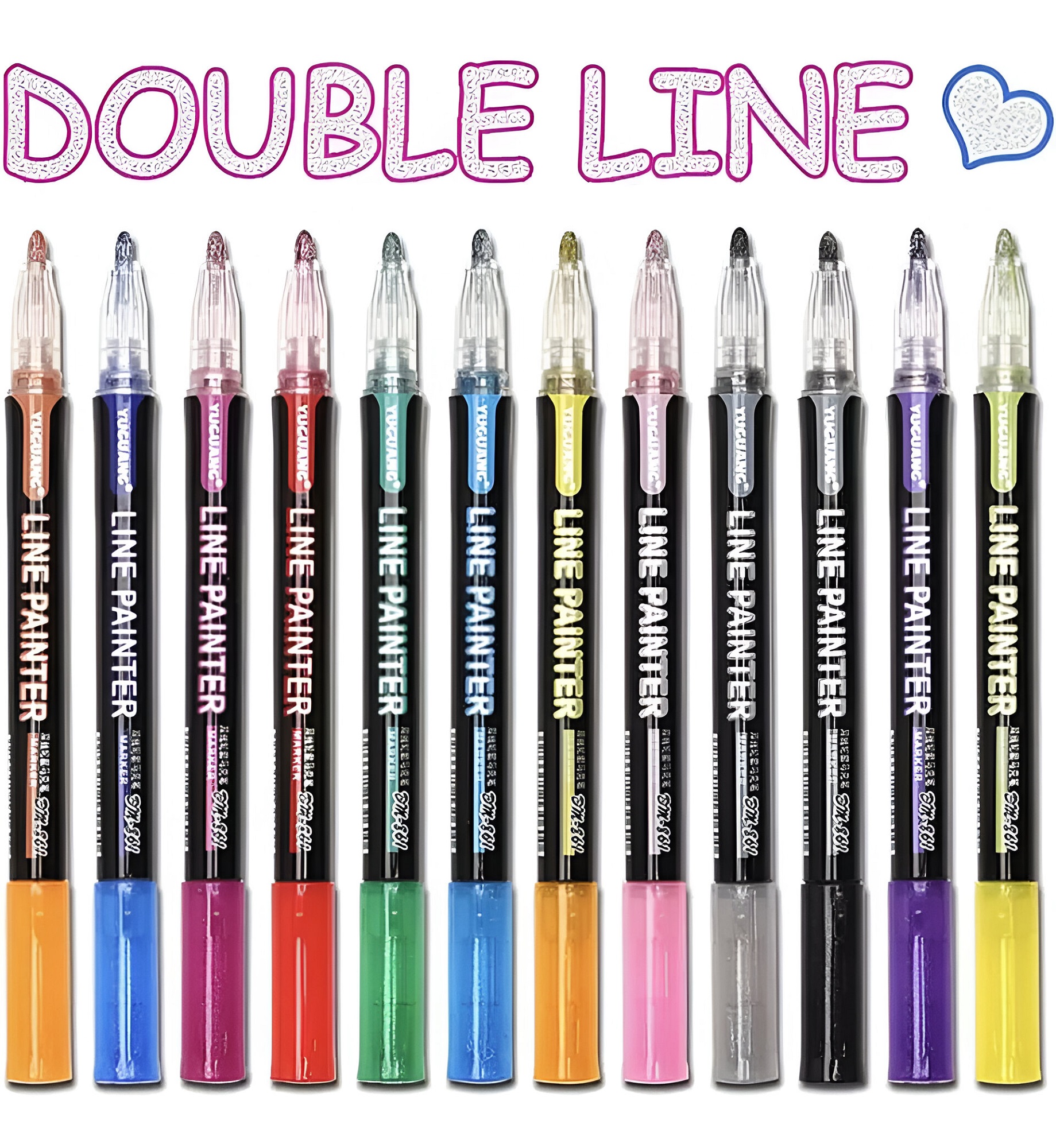 MARCADORES GEL DOBLE LINEA 36 PIEZAS EFECTO BRILLANTE LAU - 7