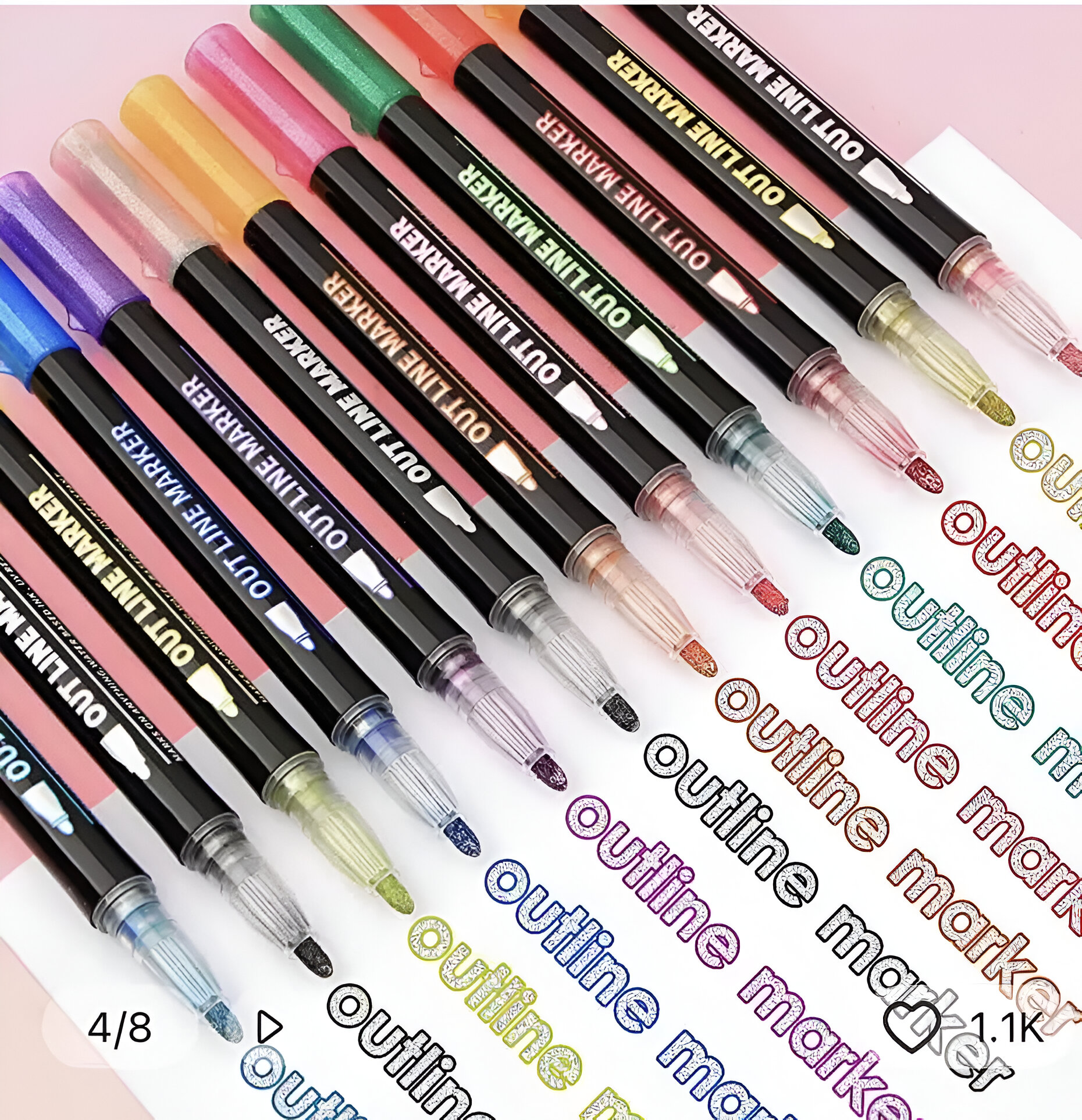 MARCADORES GEL DOBLE LINEA 36 PIEZAS EFECTO BRILLANTE LAU - 8