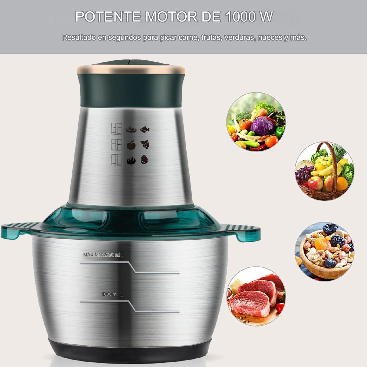 PROCESADOR ALIMENTOS 2L PICADORA TAZON FRUTAS CARNE LAU - 7