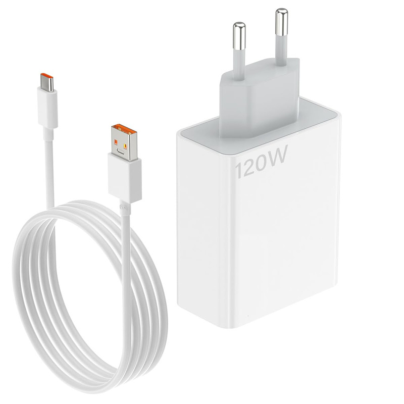 CARGADOR COMPLETO 120W USB-A BLANCO CARGA RAPIDA LAU - 1