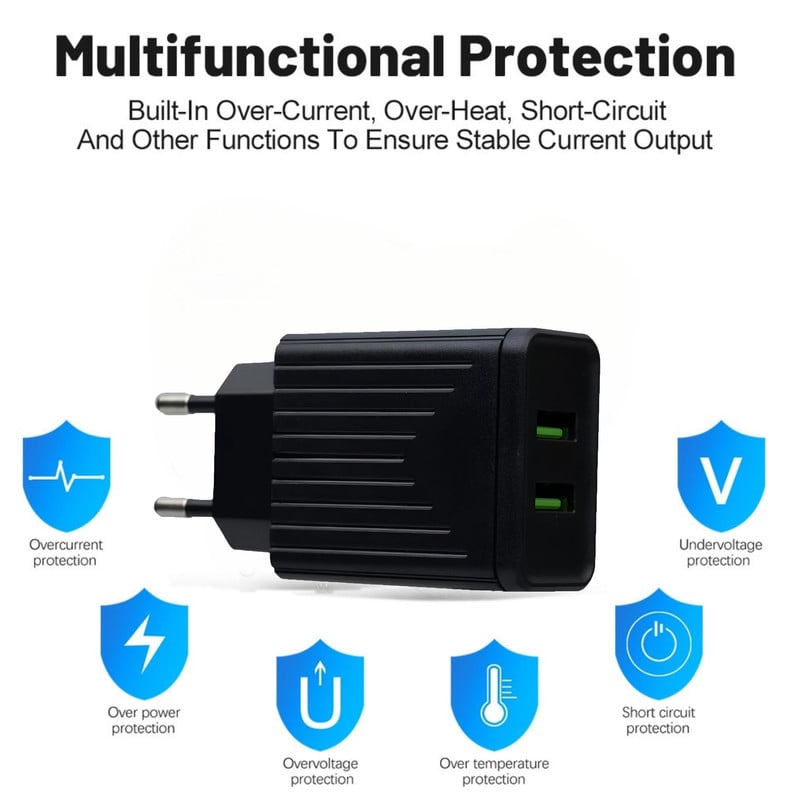 SET 2 CARGADOR ADAPTADOR X2 USB THUNDER CARGA RAPIDA LAU - 5