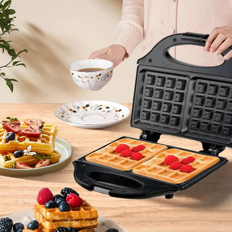 WAFFLERA TX ANTIADHERENTE PLANCHA TEFLON COMODA COCINA LAU - 5