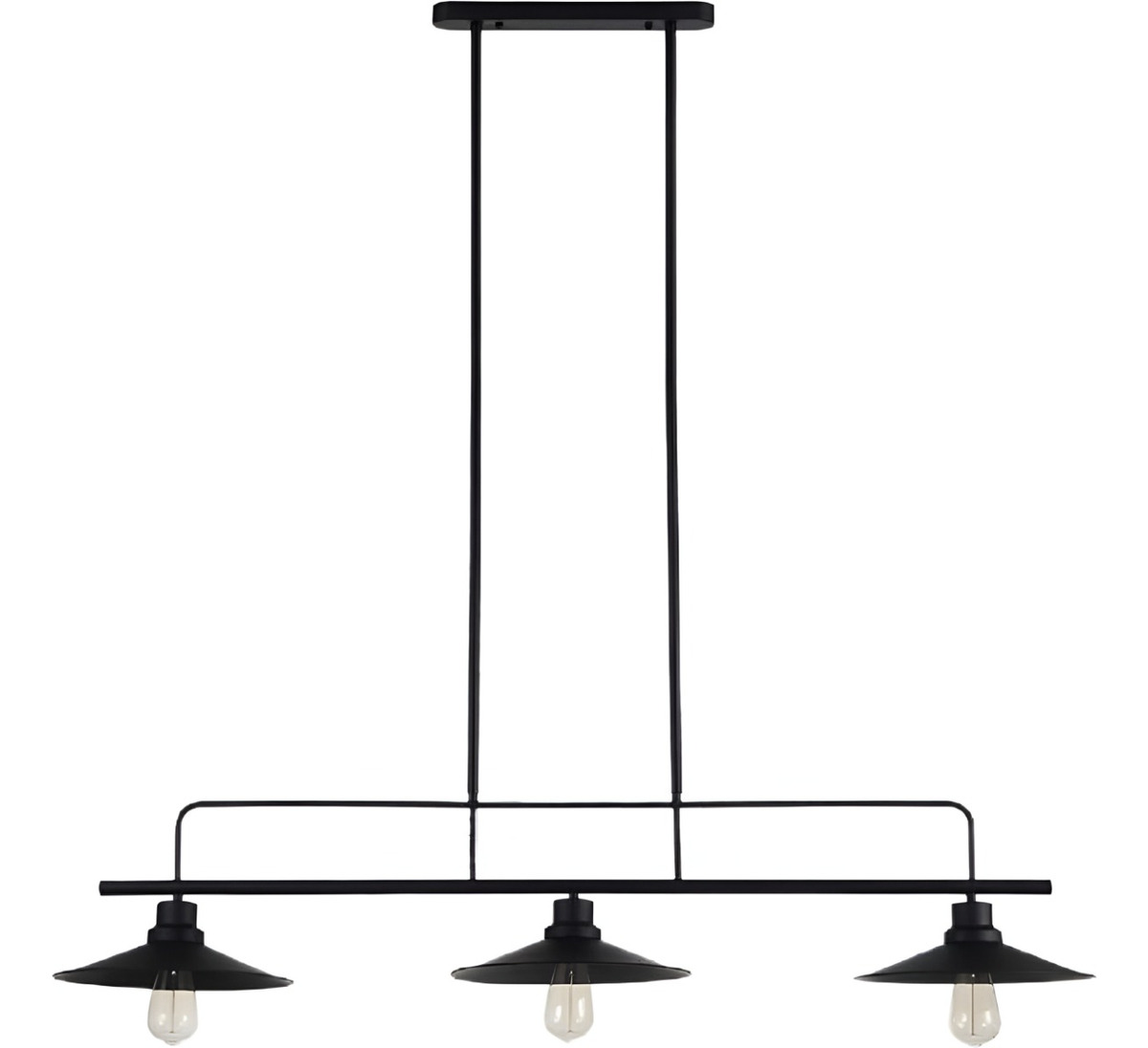 LÁMPARA COLGANTE VINTAGE CAMPANAS NEGRAS LED TRIPLE CABEZAL - 2