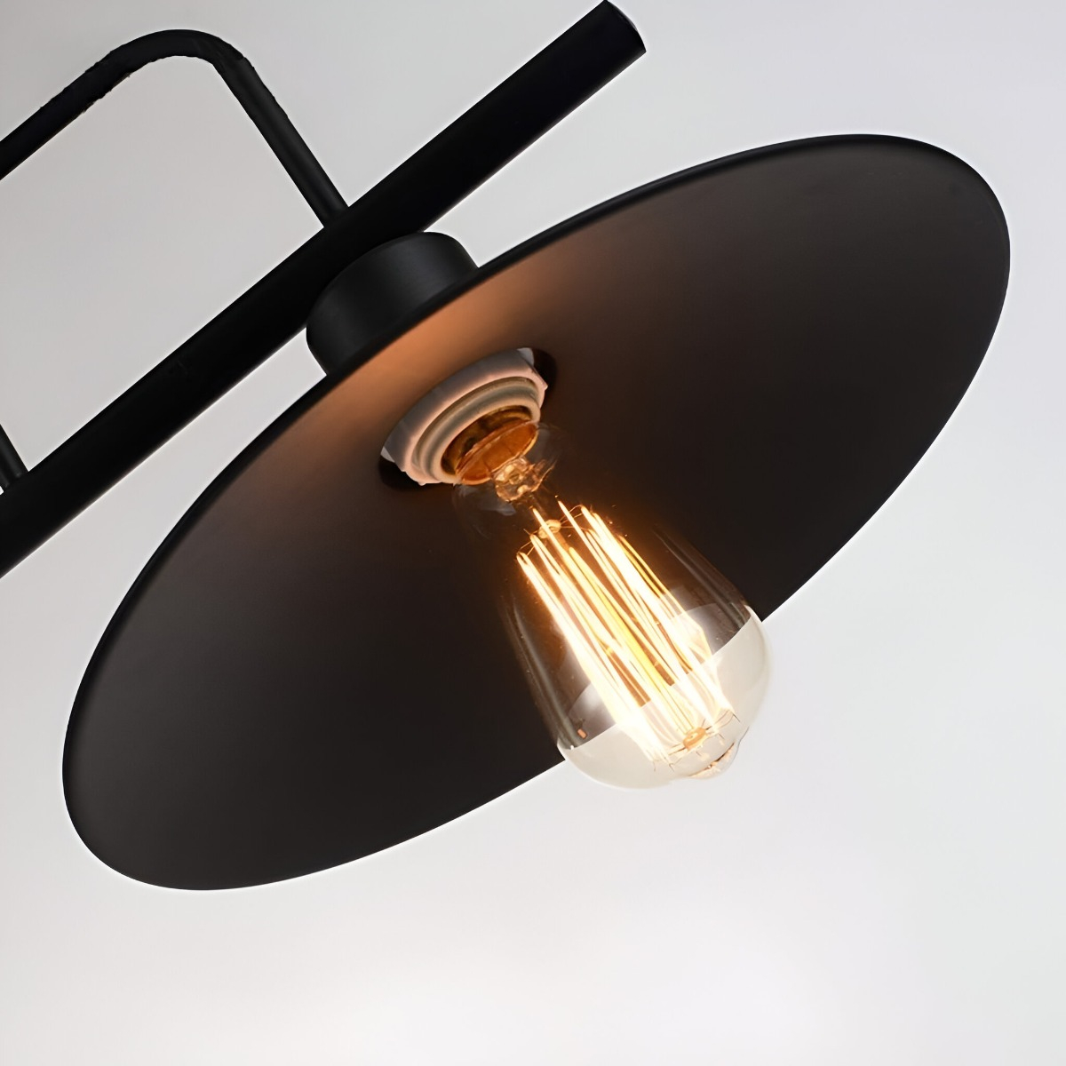 LÁMPARA COLGANTE VINTAGE CAMPANAS NEGRAS LED TRIPLE CABEZAL - 7