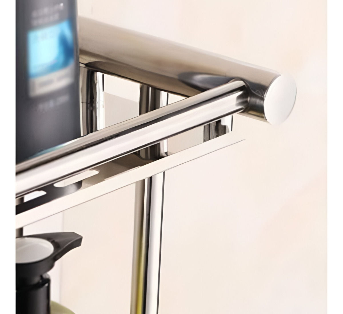 ESTANTE ORGANIZADOR BAÑO ACERO INOXIDABLE VIDRIO TOALLERO - 8
