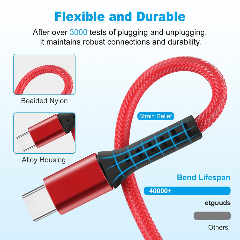 SET 4 CABLES USB A TO C CARGA RAPIDA DATOS CELULARES LAU - 5