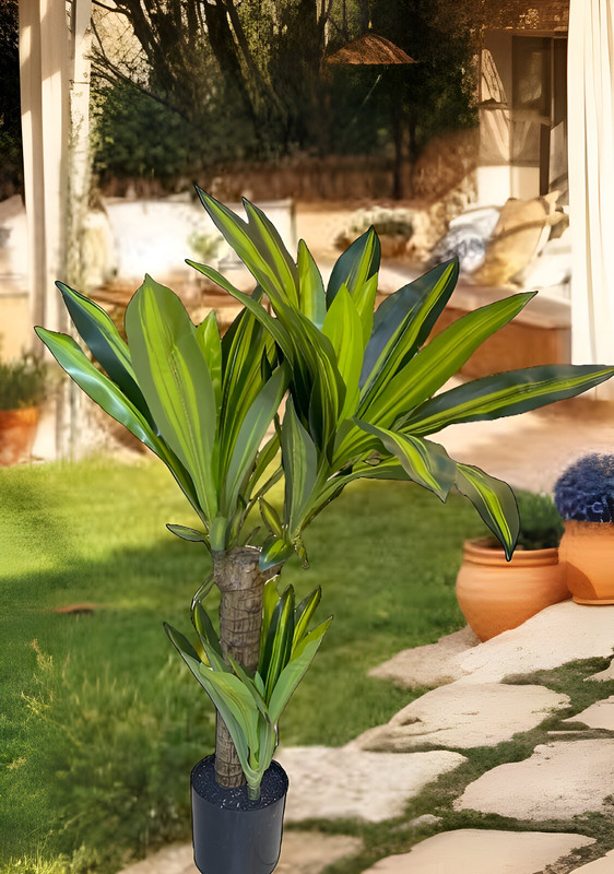 FLOR PLANTA ARTIFICIAL DRACAENA ARBOL DECORACION REAL LAU - 2