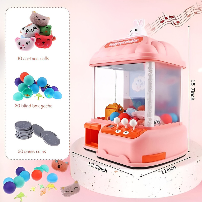 JUGUETE INTERACTIVO ZZKKO GARRA MAQUINA CATCH DOLL MACHINE NIÑOS DIVERSION LAU MULTICOLOR - 6