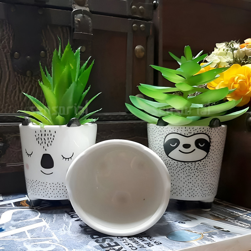 SET 2 MACETAS PEQUEÑAS PLANTAS CACTUS DECORACION HOGAR LAU - 4
