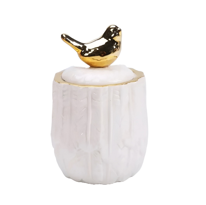 JARRO CERAMICO TAPA ALMACENAMIENTO MODERNO LAU - 1