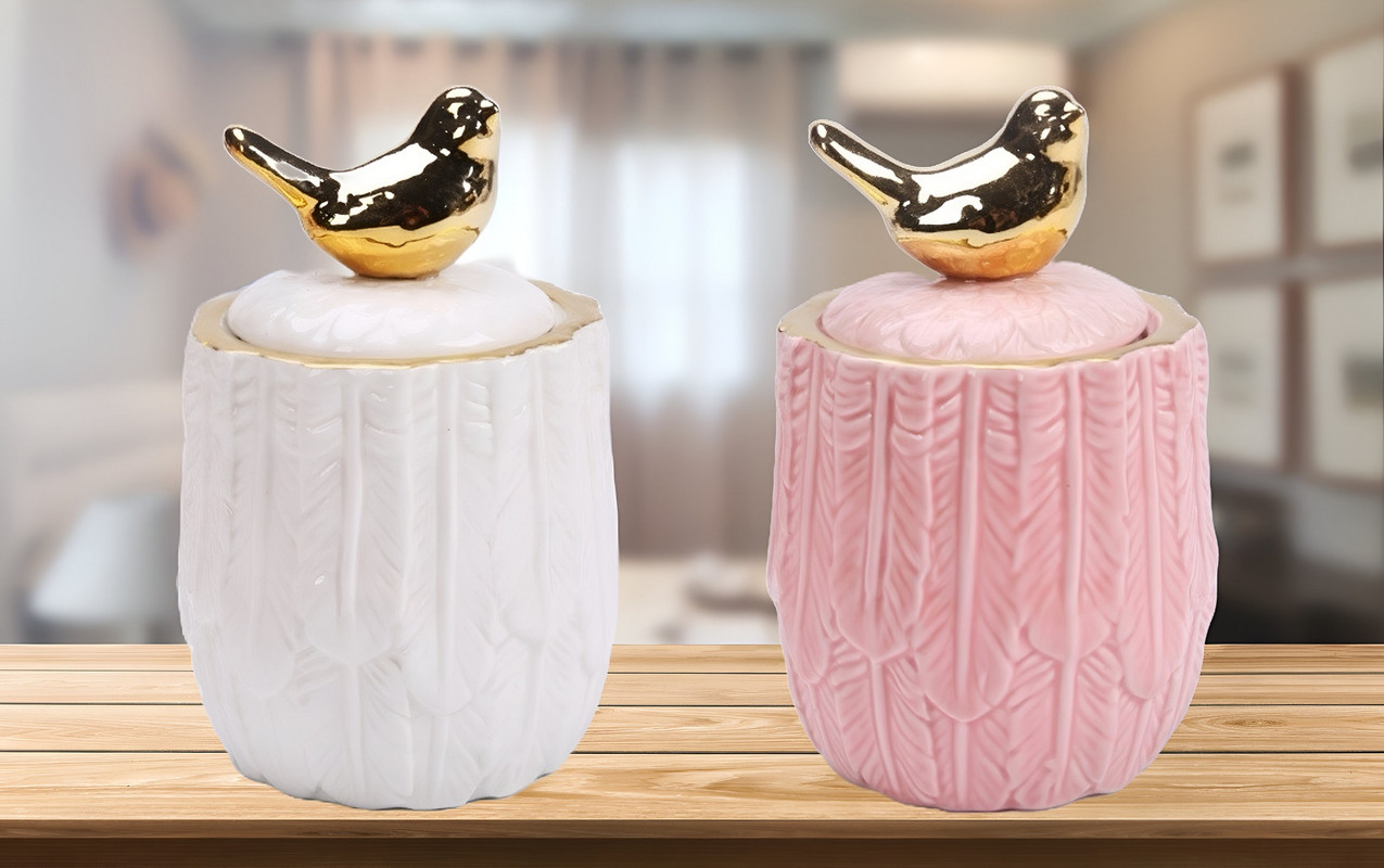 JARRO CERAMICO TAPA ALMACENAMIENTO MODERNO LAU - 7