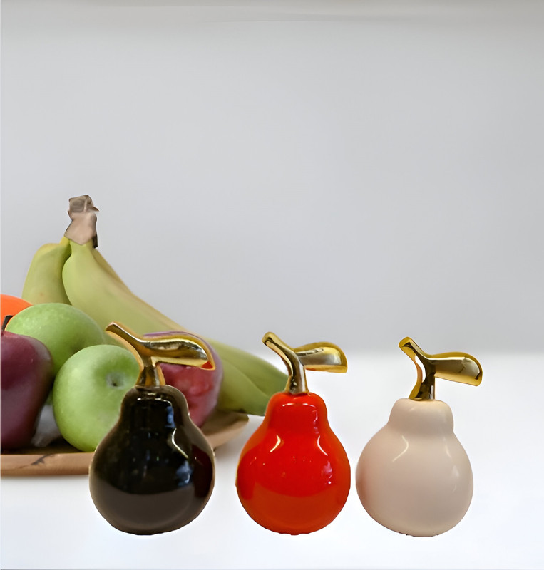 SET 3 DECORACION ADORNO FRUTAS MODERNA SALA MESA HOGAR LAU - 2
