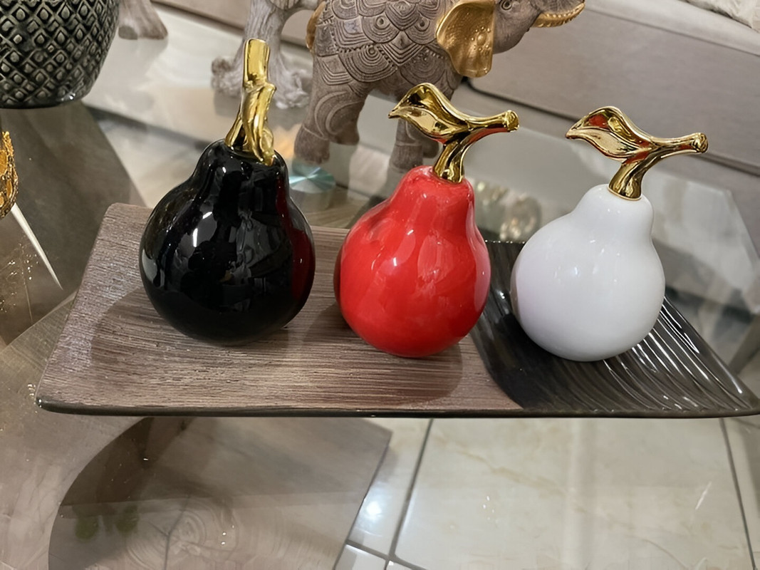 SET 3 DECORACION ADORNO FRUTAS MODERNA SALA MESA HOGAR LAU - 5