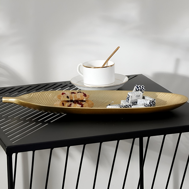 BANDEJA BLIZ DECORATIVA FORMA HOJA COMEDOR COCINA HOGAR LAU - 4