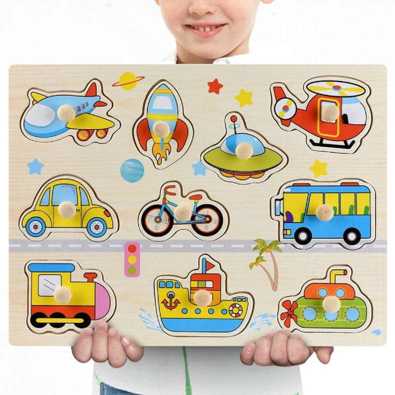 SET 4 ROMPECABEZA MADERA ZZKKO MULTICOLOR DESARROLLO COGNITIVO MOTRIZ NIÑO LA - 1