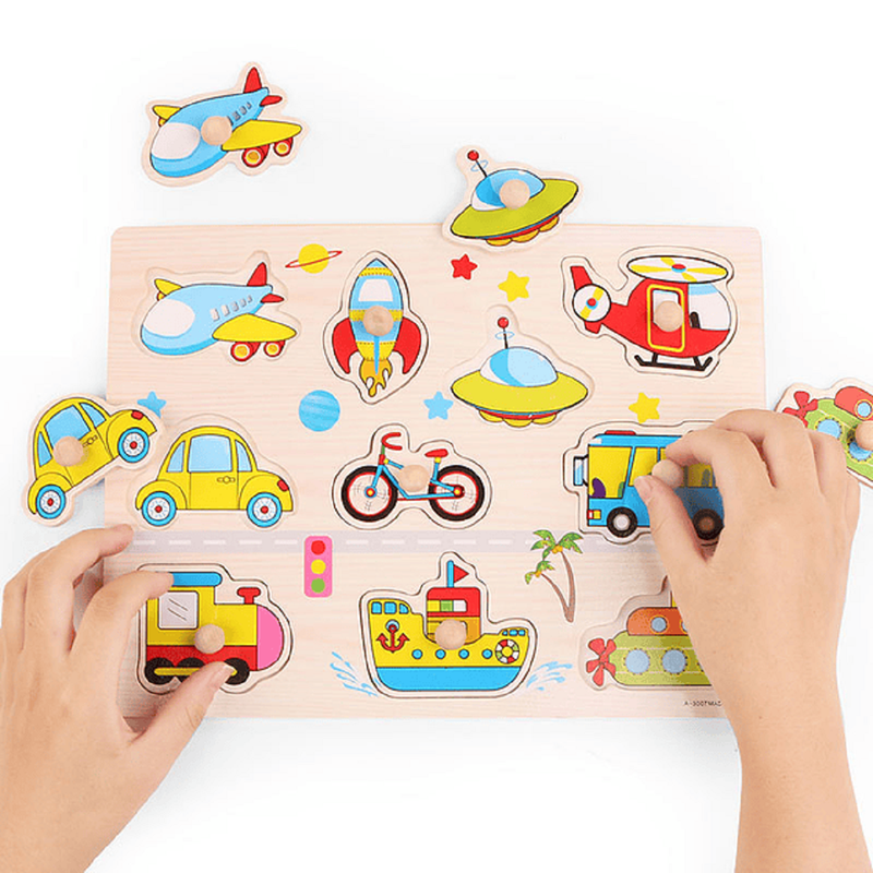 SET 4 ROMPECABEZA MADERA ZZKKO MULTICOLOR DESARROLLO COGNITIVO MOTRIZ NIÑO LA - 8