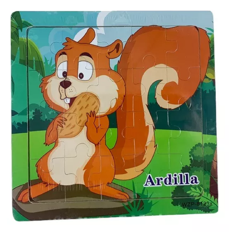 SET 12 ROMPECABEZAS ZZKKO MULTICOLOR MADERA ANIMAL DESARROLLO NIÑOS LAU - 6