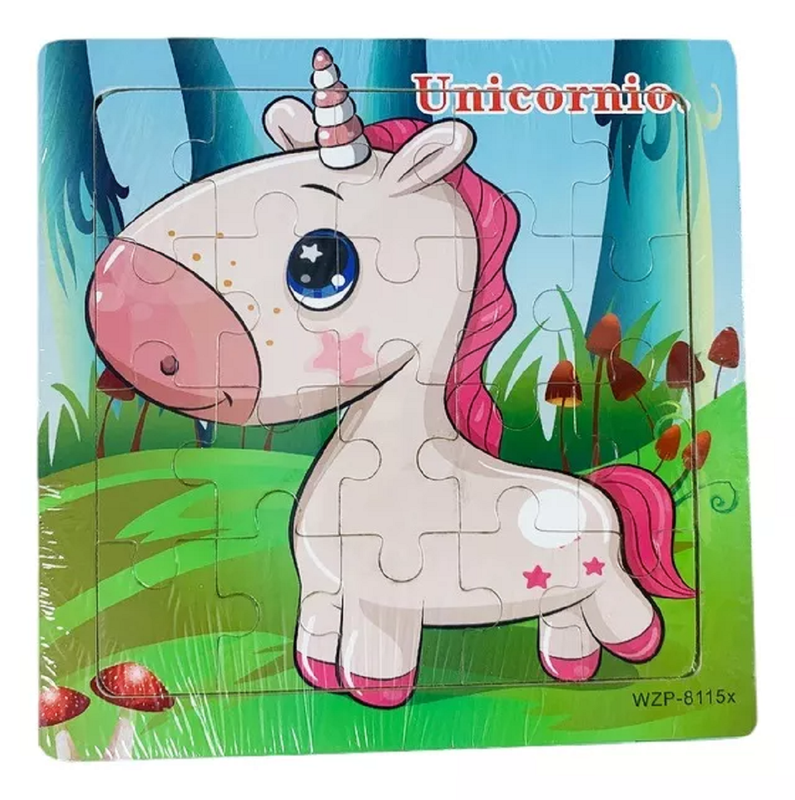 SET 12 ROMPECABEZAS ZZKKO MULTICOLOR MADERA ANIMAL DESARROLLO NIÑOS LAU - 7