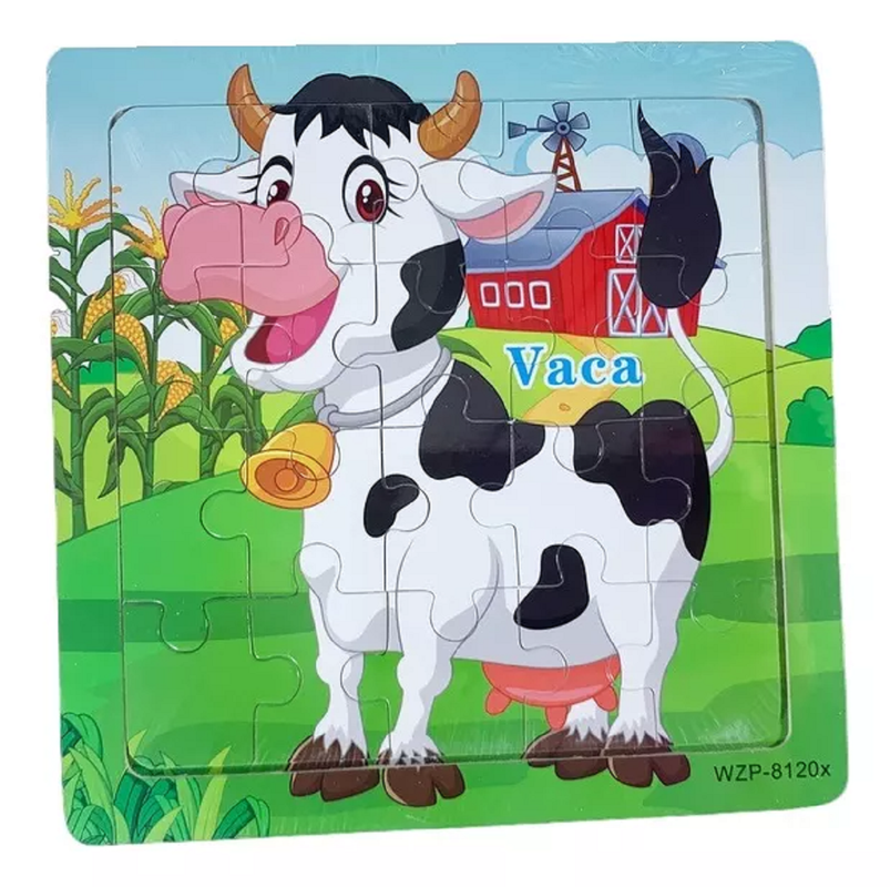 SET 12 ROMPECABEZAS ZZKKO MULTICOLOR MADERA ANIMAL DESARROLLO NIÑOS LAU - 8