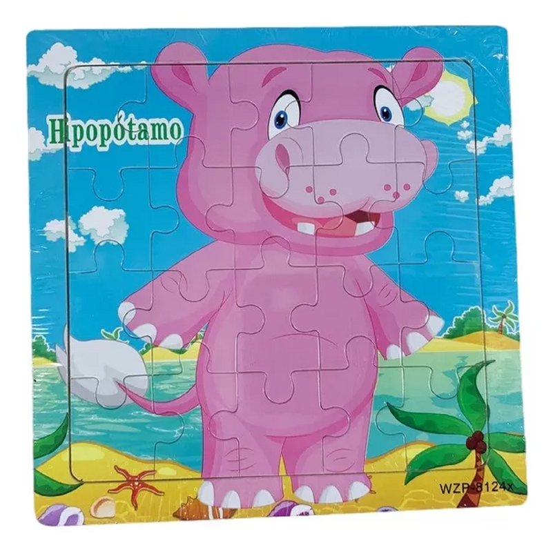SET 12 ROMPECABEZAS ZZKKO MULTICOLOR MADERA ANIMAL DESARROLLO NIÑOS LAU - 9