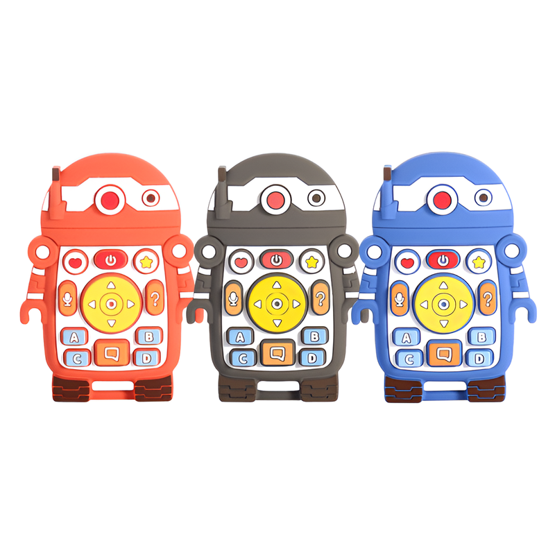 SET ZZKKO 3 MORDEDOR MASTICABLE SILICONA ROBOT BEBÉS DENTICIÓN LAU MULTICOLOR - 2