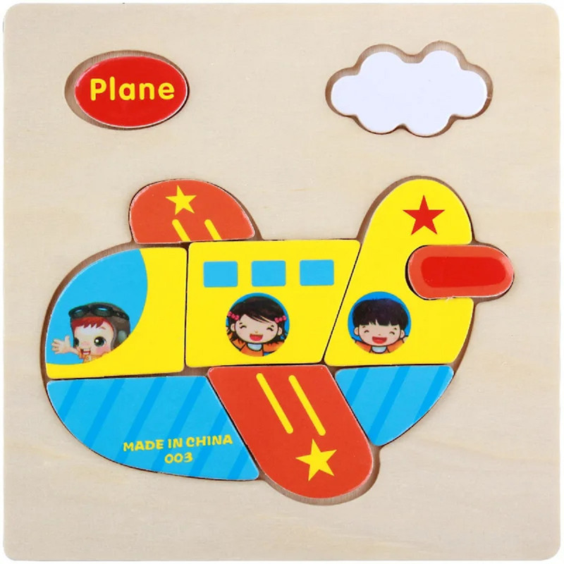 SET 12 PIEZAS ZZKKO MULTICOLOR ROMPECABEZAS MADERA ANIMAL DIBUJOS NIÑOS LAU - 5