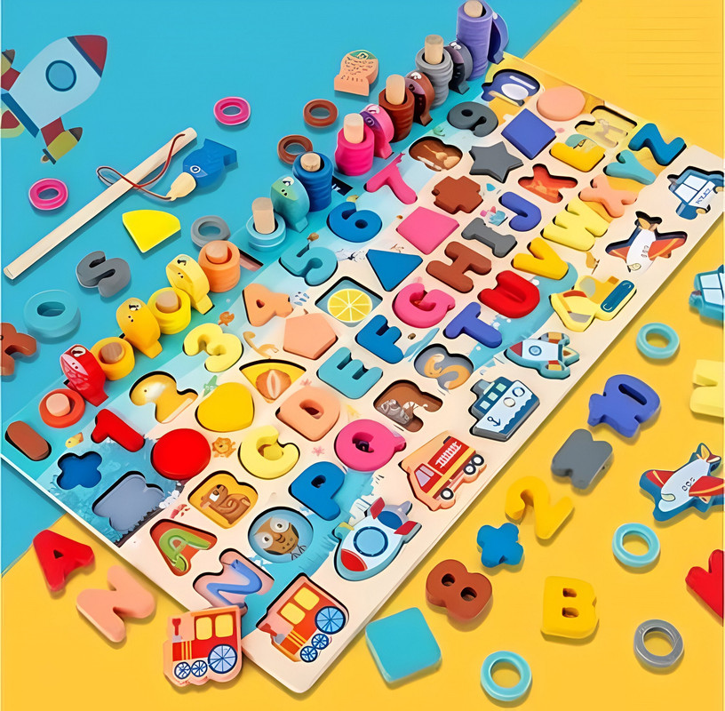 ROMPECABEZAS ZZKKO MULTICOLOR NUMERICO LETRAS FIGURAS EDUCATIVO NIÑOS LAU - 9