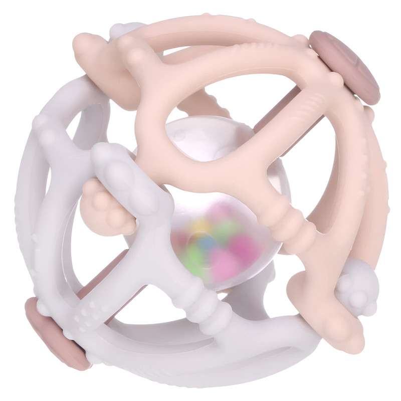 SET ZZKKO 2 MORDEDOR SONAJERO BEBÉS PELOTA DENTICIÓN SILICONA LAU MULTICOLOR - 9
