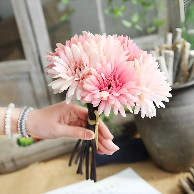 MARGARITAS ARTIFICIALES DECORATIVAS GERBERA SET DE 3 JHN - 4
