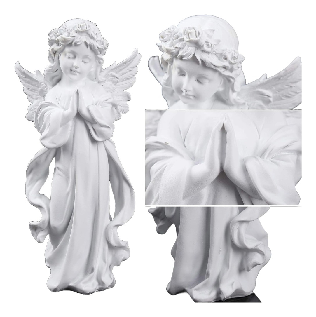 SET DE 2 ESTATUA ANGEL GUARDA REZANDO PIE JHN - 1