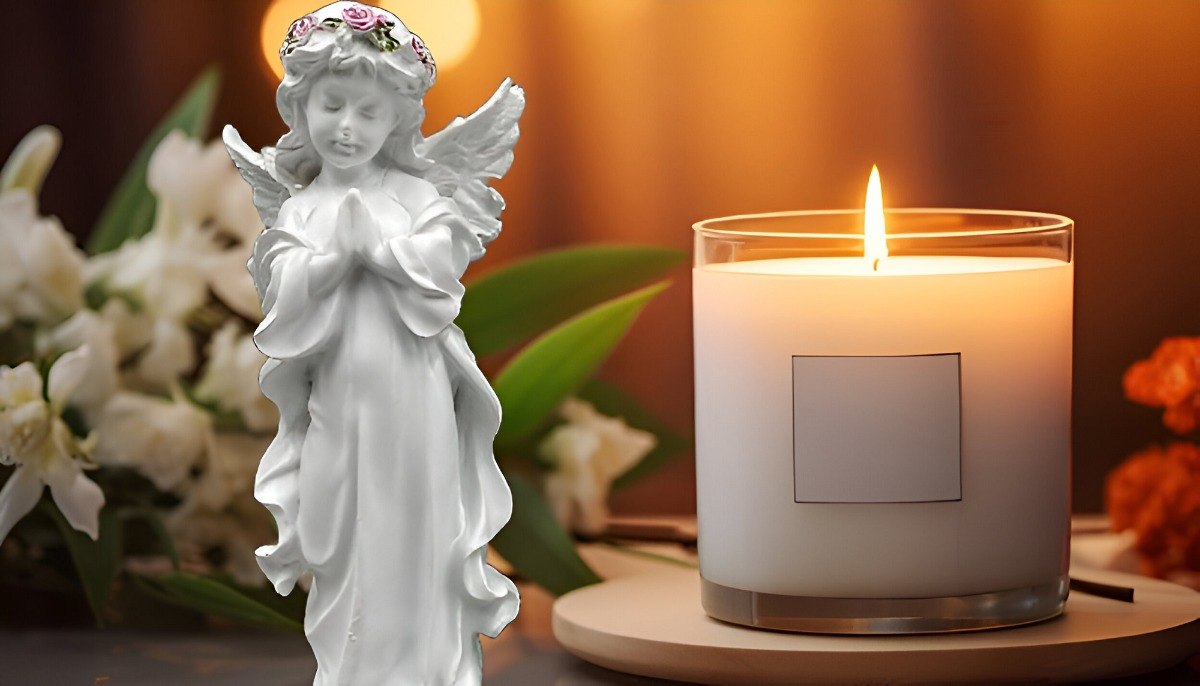 SET DE 2 ESTATUA ANGEL GUARDA REZANDO PIE JHN - 6