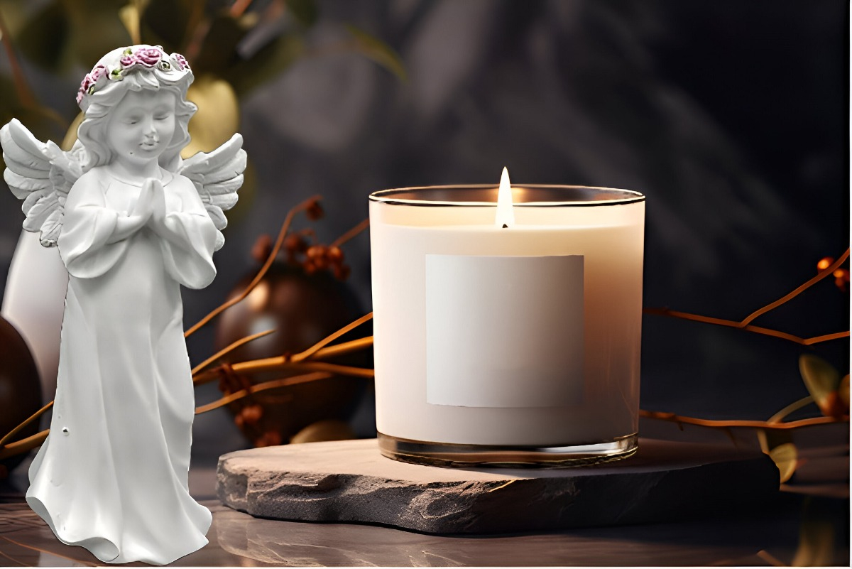 SET DE 2 ESTATUA ANGEL GUARDA REZANDO PIE JHN - 7