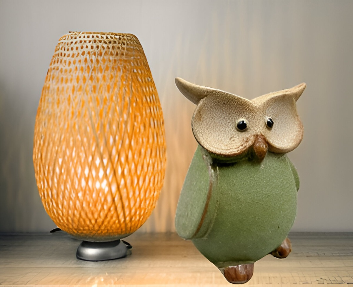 SET DE 2 ESTATUA BÚHO CERÁMICA DECORATIVA HOGAR JHN - 7