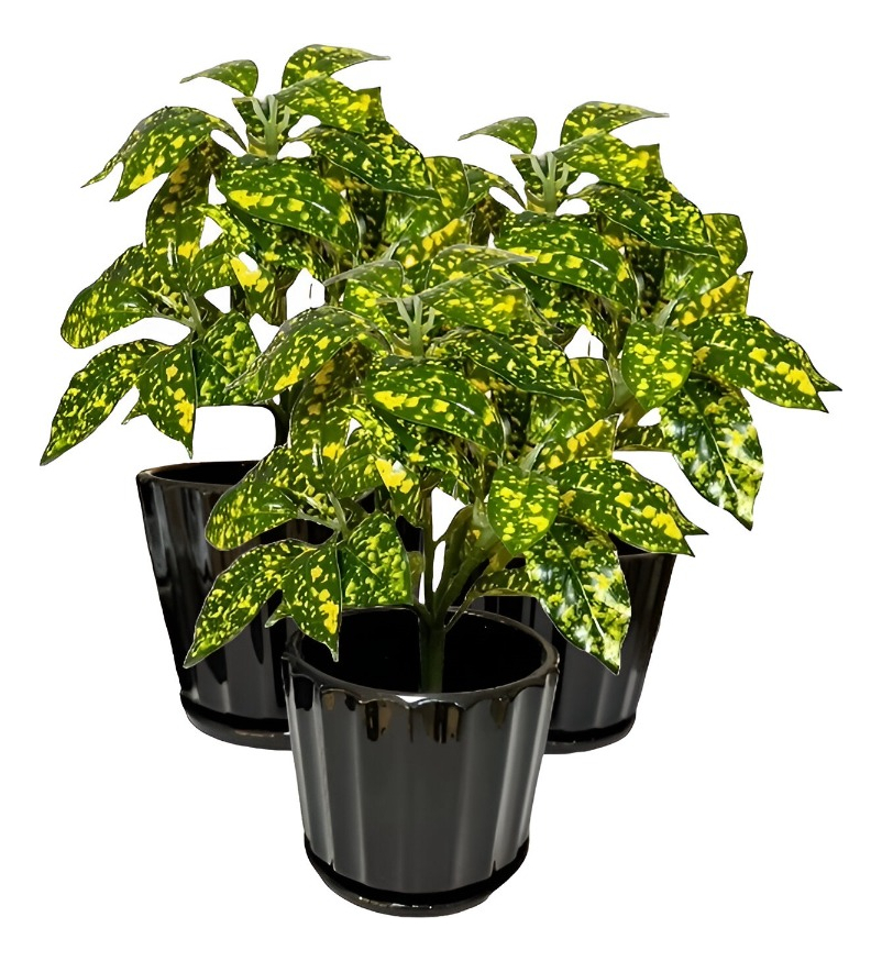 MACETERO CERÁMICA BLACK LIGHTS CONTEMPORÁNEO 3 PIEZAS JHN - 2