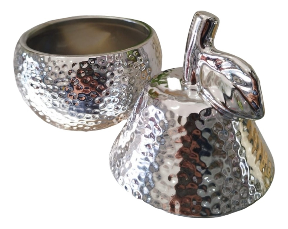 TARRO ALMACENAMIENTO CERÁMICA PLATEADA RECIPIENTE JHN - 2