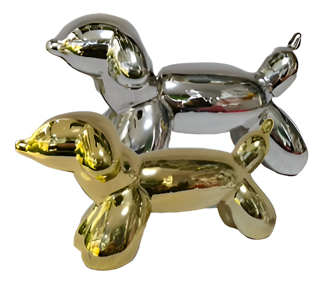 SET DE 2 ESTATUA PERRO ESCULTURA ARTE RESINA DECORACIÓN JHN - 2