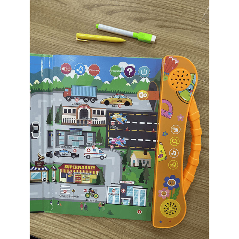 JUGUETE LIBRO APRENDIZAJE INGLES ESPAÑOL SONIDO NIÑOS LAU - 5