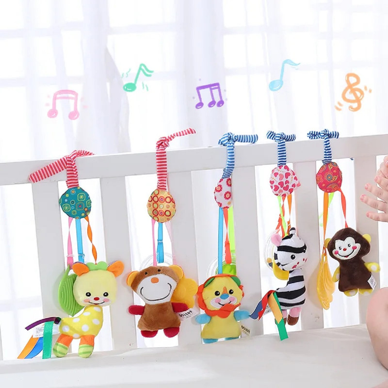 SET BFT 2 SONAJEROS PELUCHE COLGANTE COCHE CUNA SUAVE BEBÉS LAU MULTICOLOR - 1