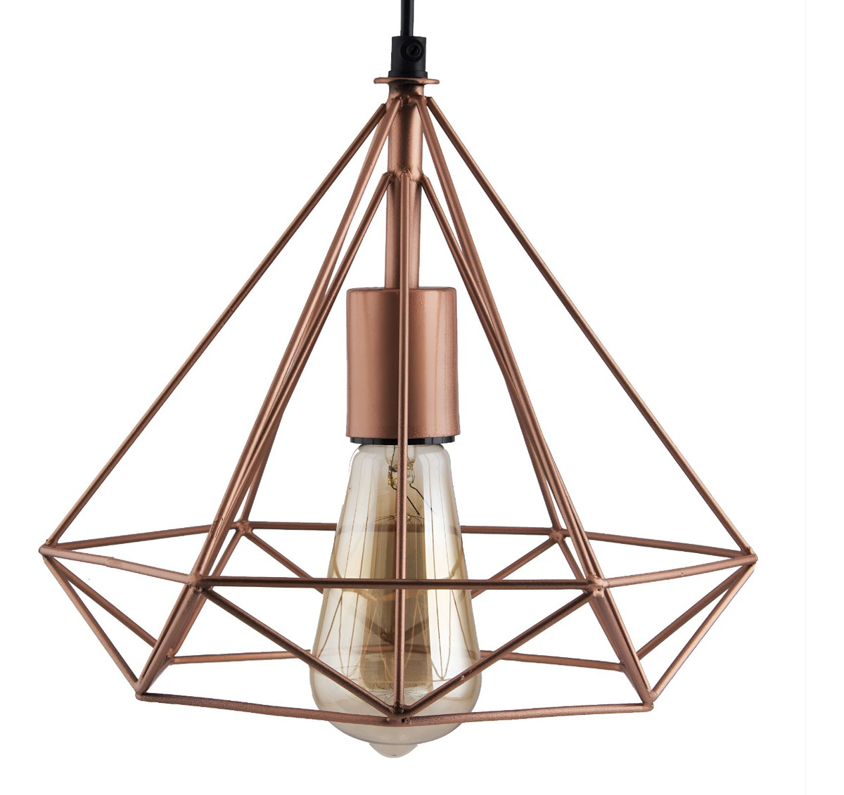 LÁMPARA TECHO COLGANTE DIAMANTE TRIÁNGULO ROSE GOLD JHN - 3