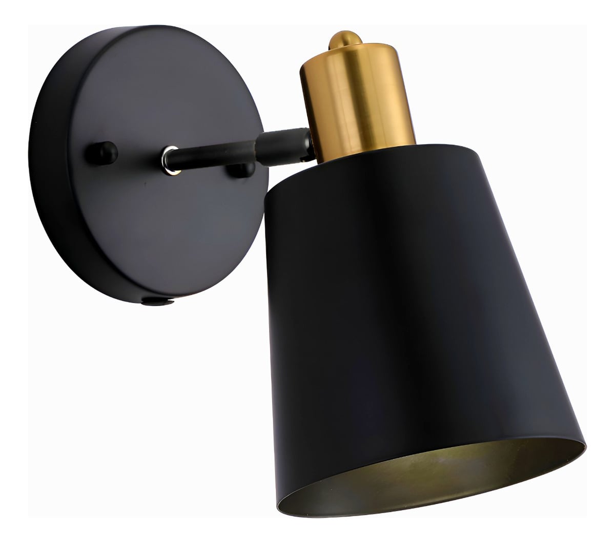 LÁMPARA PARED INDUSTRIAL VINTAGE METAL DORADO JHN NEGRO - 1